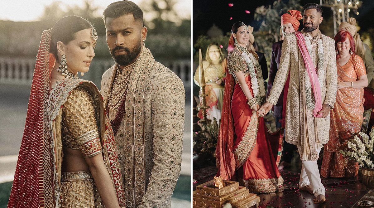 Cricketer Hardik Pandya & Natasa Stankovic DROP pictures from their Hindu wedding ceremony; look regal in traditional attire