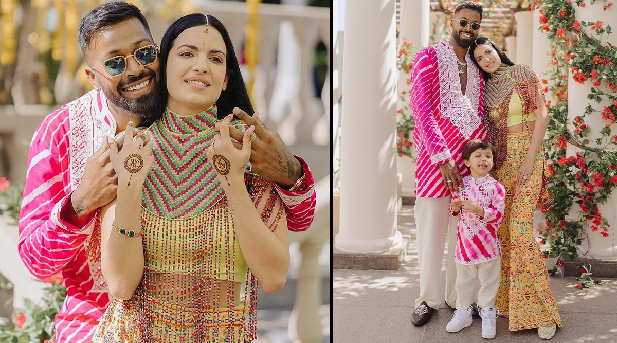 Hardik Pandya & Natasa Stankovic DROP colorful & happy pictures with their son from their haldi & mehendi ceremony