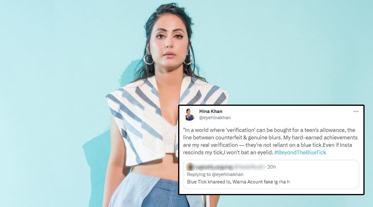 Actress Hina Khan's POWERFUL Response To Netizen's Request For A 'Blue Tick' PURCHASE On Social Media! (View Post) 