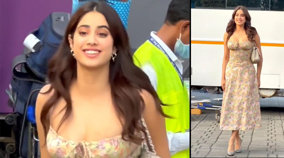 A must-have for your fall wardrobe is Janhvi Kapoor's airy floral dress with a low neckline, which costs Rs 14,000
