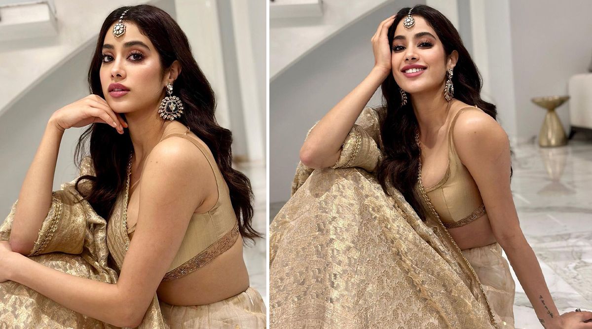 Janhvi Kapoor leaves us mesmerized by dropping pictures in THIS golden lehenga by Manish Malhotra