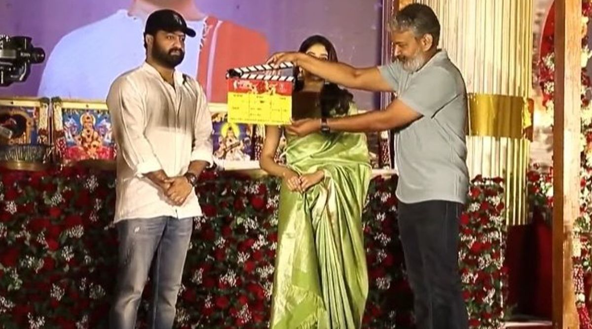 NTR 30: Jr. NTR, Janhvi Kapoor Starrer Gets Officially Launched, SS Rajamouli Gives The First Clap Shot (View Pics)