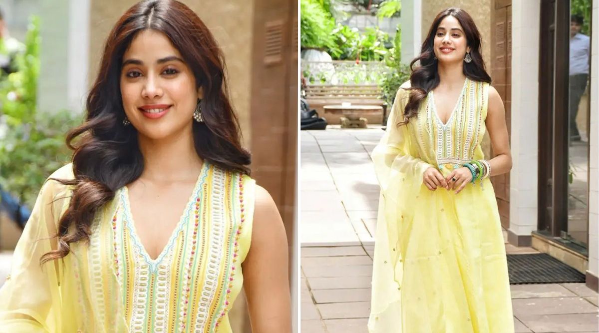 Janhvi Kapoor looks like a ray of sunshine in this Sureena Chowdhri yellow kurta set