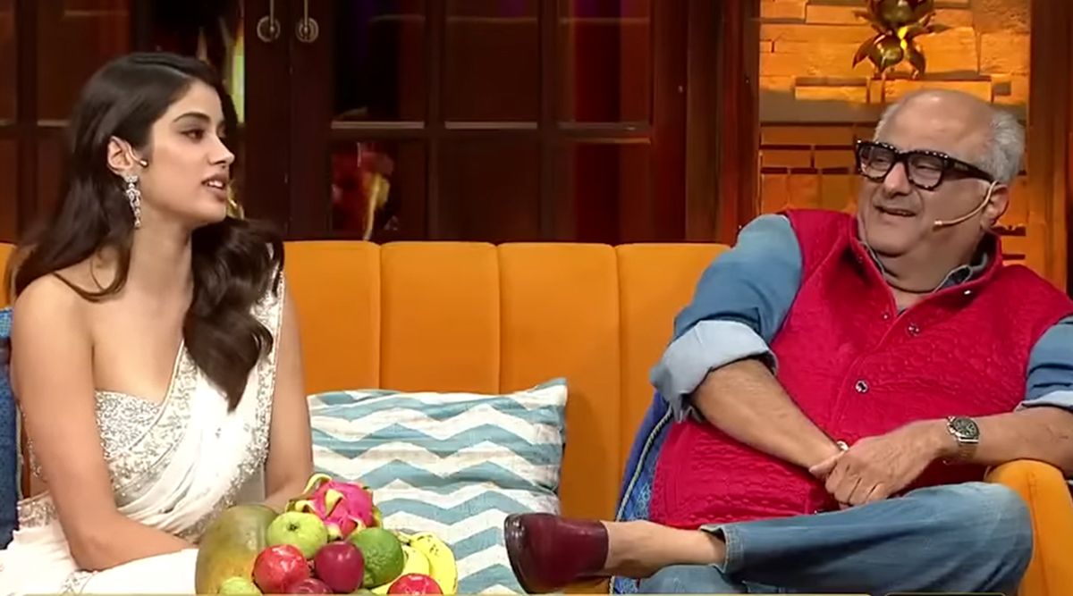On The Kapil Sharma Show, Janhvi Kapoor growled at Boney Kapoor as he discussed her bathroom habits