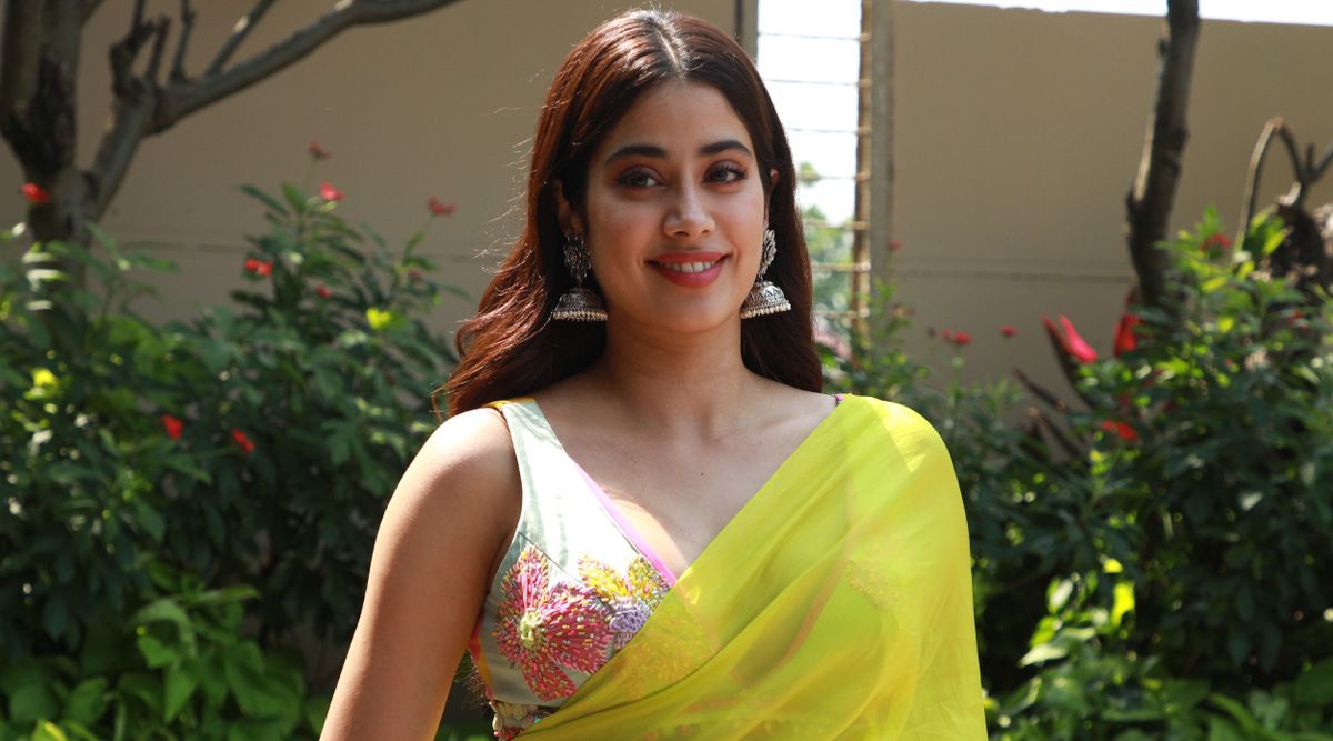 Janhvi Kapoor in a green floral saree with a bralette makes the colors now our favorite