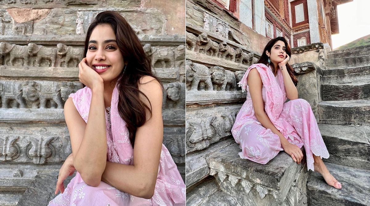 Janhvi Kapoor redefines festive glam in this pink Mulmul kurta set