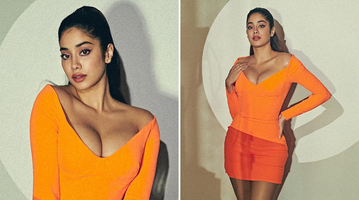 Janhvi Kapoor has raised the glam quotient as she sizzles in an orange bodycon dress