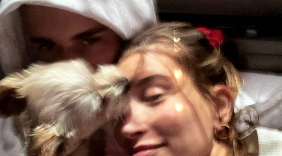 Hailey Beiber posts a goofy selfie with the love of her life and her furry friend; see pictures