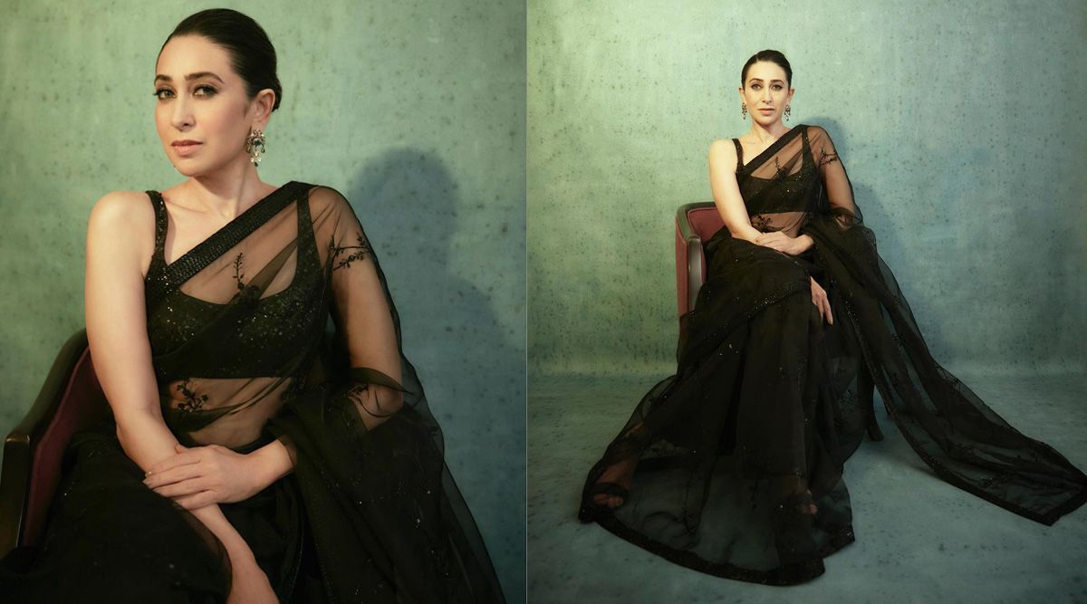 Kareena Kapoor Khan is swooning over her sister Karisma Kapoor's stunning black saree ensemble