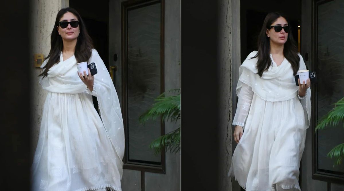 Kareena Kapoor Khan exudes royalty in white salwar kameez; gets papped outside her residence