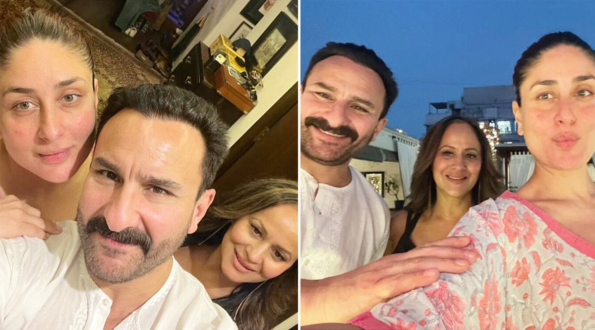Bollywood couple Kareena Kapoor and Saif Ali Khan smile while clicking for a selfie; check out the post!