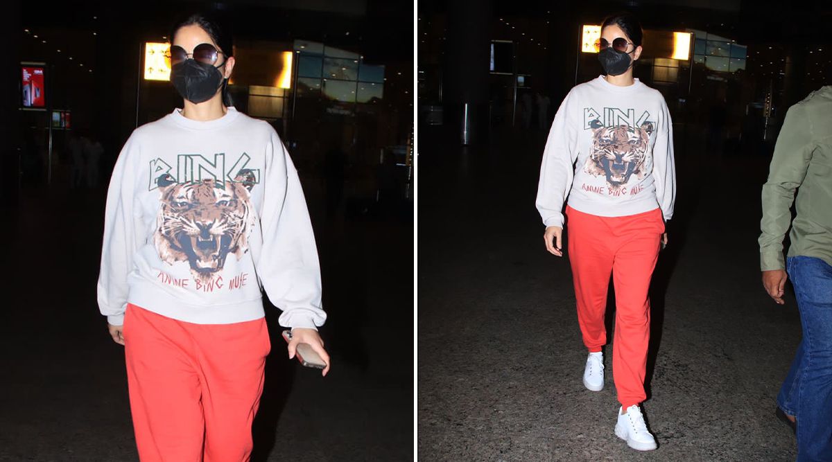 Katrina Kaif sports a graphic sweatshirt and joggers in her recent airport look; sparks pregnancy rumours