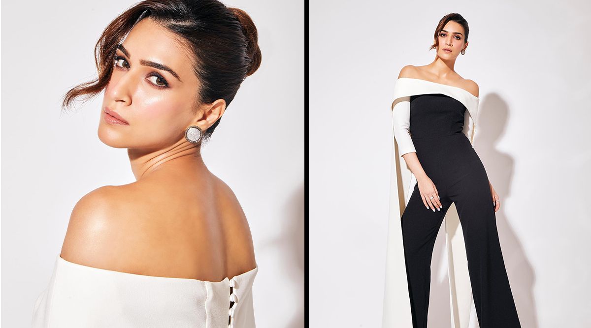 Kriti Sanon rocks an off-shoulder monochrome jumpsuit at Femina Miss India 2022