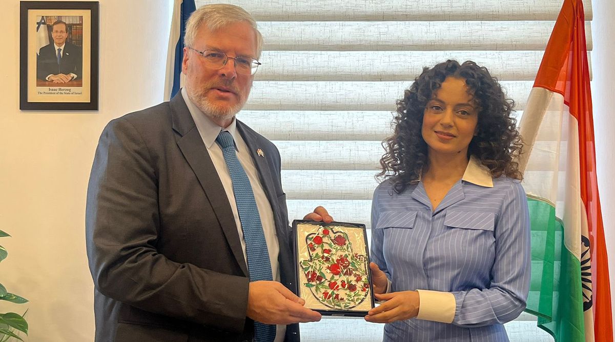 Tejas: Kangana Ranaut, aka Tejas Gill, Visits Israel Embassy To Meet Ambassador Naor Gilon, Ahead Of Her Blockbuster Release! (Watch Video)