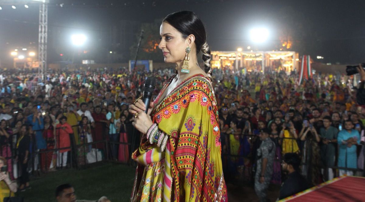 Tejas: Kangana Ranaut, Aka Tejas Gill, Lights Up Ahmedabad As She Joins The Navaratri Celebrations With Fans During Promotion!