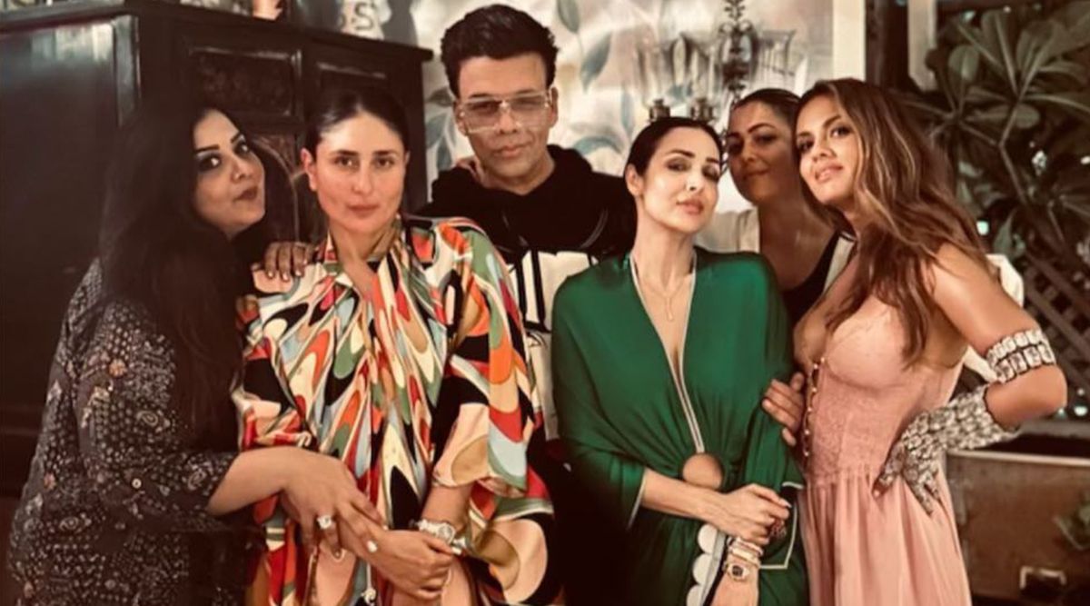 Malaika Arora, Kareena Kapoor Khan In Kaftaan Pose Together With Amrita Arora, Karan Johar, Natasha Poonawalla At A LAVISH Party! (View Pics)