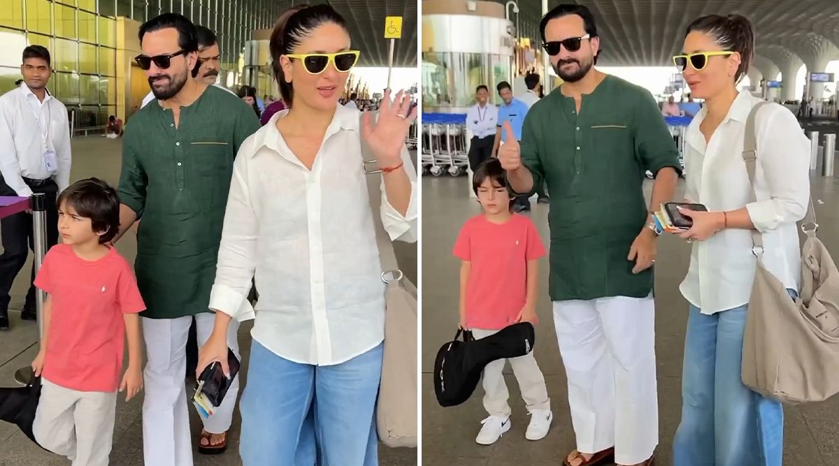  Kareena Kapoor, Saif Ali Khan, Taimur Jet Off On Vacay; Jeh's Airport Antics Win Hearts