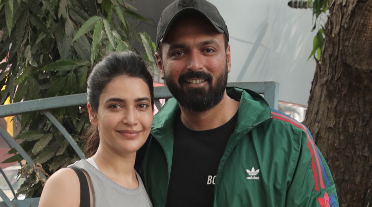 Karishma Tanna and her husband were spotted in Bandra outside the gym.