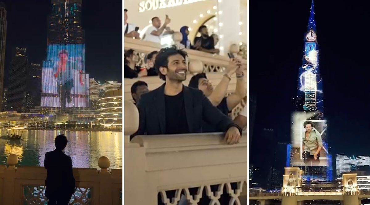 Kartik Aaryan and Kriti Sanon’s Shehzada trailer LITS HIGH UP on the tallest Bhurj Khalifa! Watch!