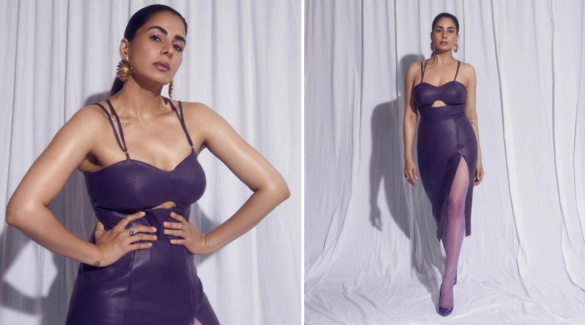 Take style inspiration from Kirti Kulhari’s leather slit gown for your weekend party night!
