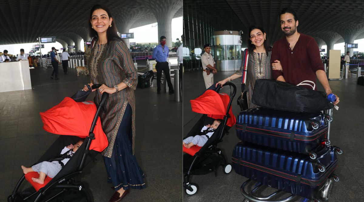 In a picture, Kajal Aggarwal's son Neil appears adorable as she reveals his face for the first time