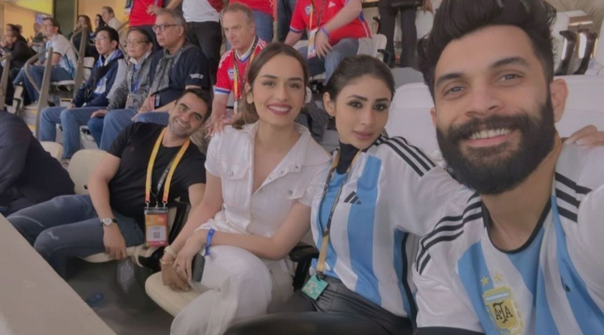 Glamorous actress Mouni Roy and her husband, Suraj Nambiar, attend FIFA World Cup Match; See More Insights!
