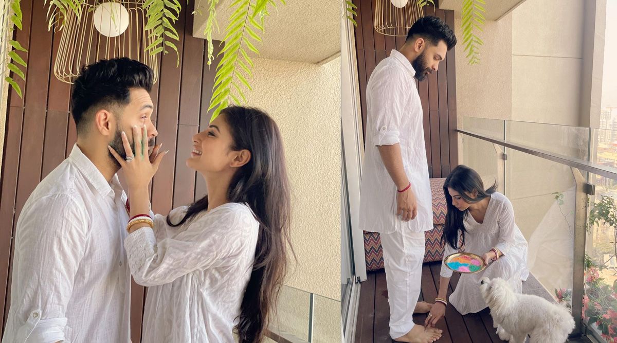 Mouni Roy and Suraj Nambiar celebrate their first Holi together as a married couple