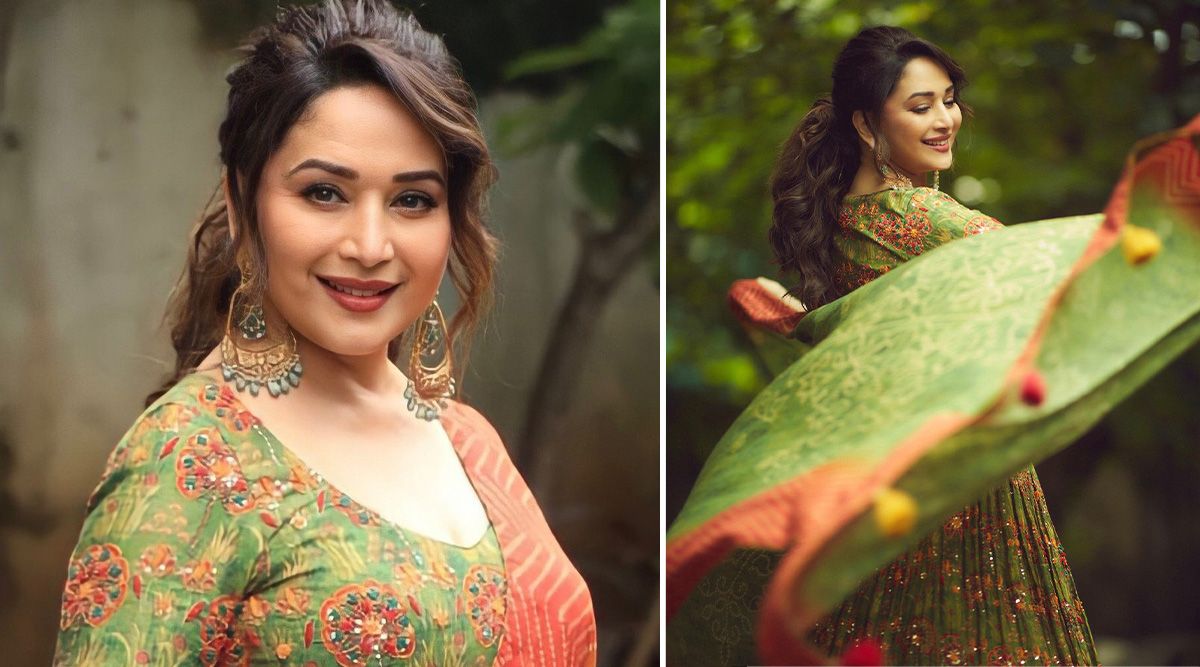 Madhuri Dixit in a green lehenga set by Label Anushree is a reminder for all of us to get one this Navratri