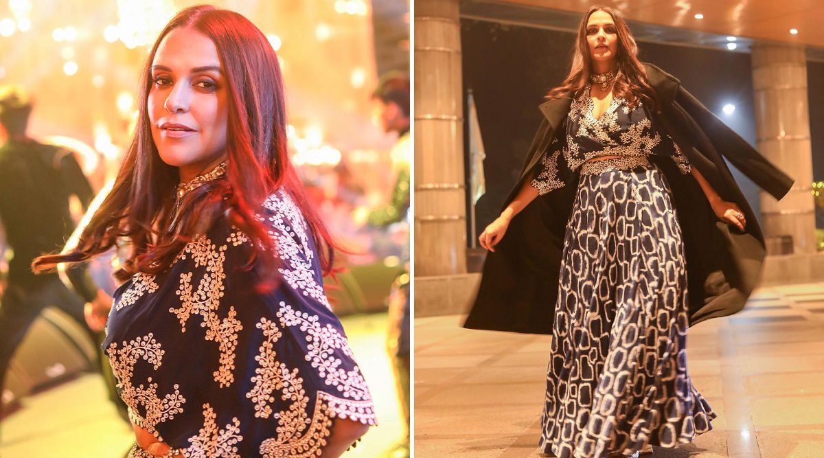 Neha Dhupia looks too stylish yet ethnic in a blue Co-Ord, slaying festive goals to her fans; Check Out PICS!