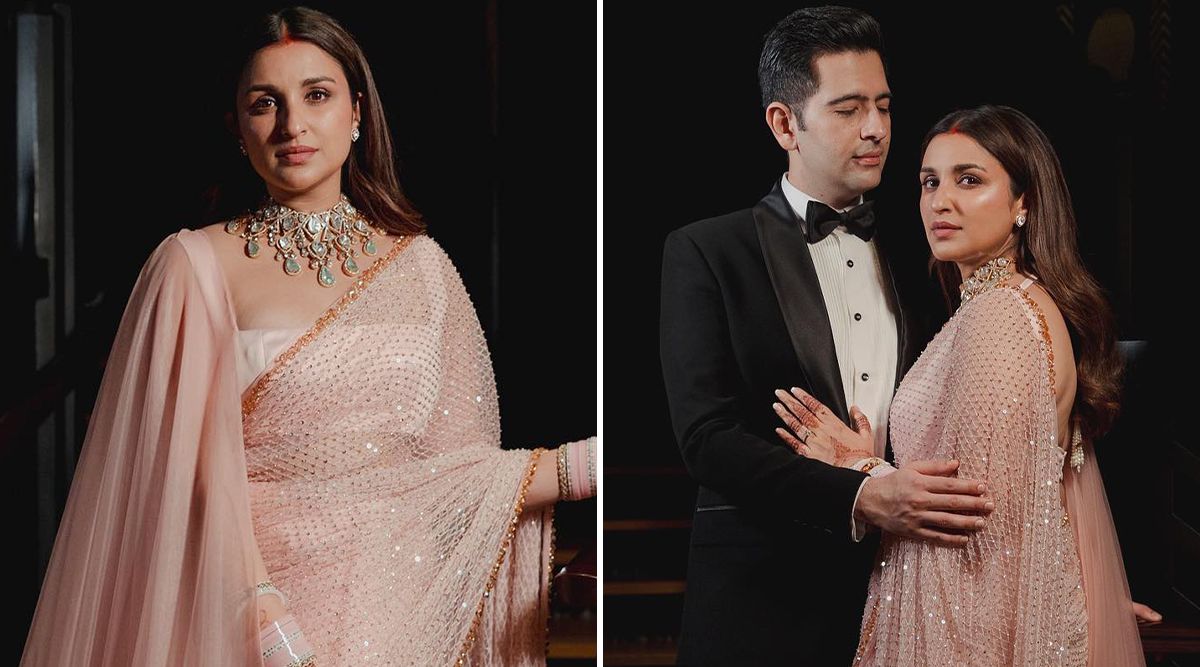 AMAZING! Check Out UNSEEN Wedding Reception Picture Of Parineeti Chopra In Glamorous Pink While Embracing Raghav Chadha! (View Pic)