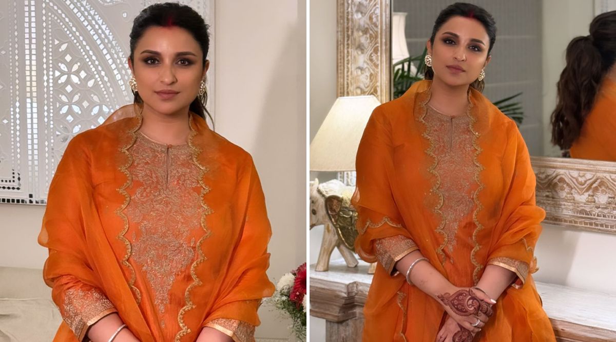 Parineeti Chopra Exudes Elegance In An All-Orange Traditional Wear 
