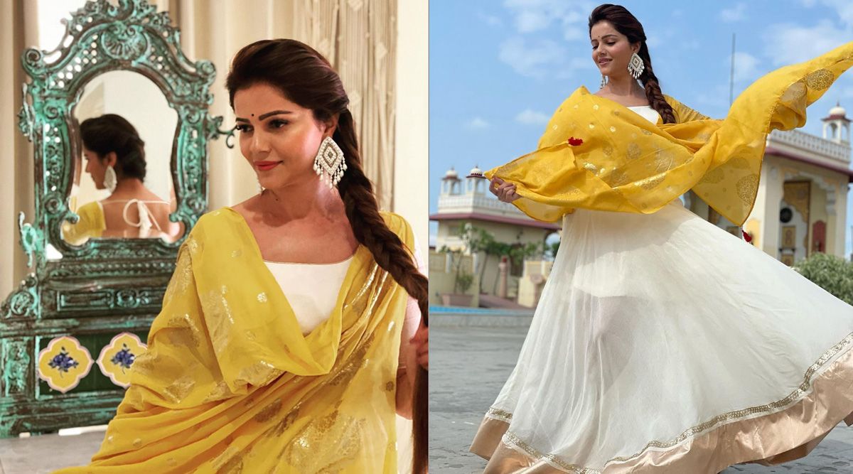 Rubina Dilaik looks like a ray of sunshine in a white and yellow traditional look, Srishty Rode likes