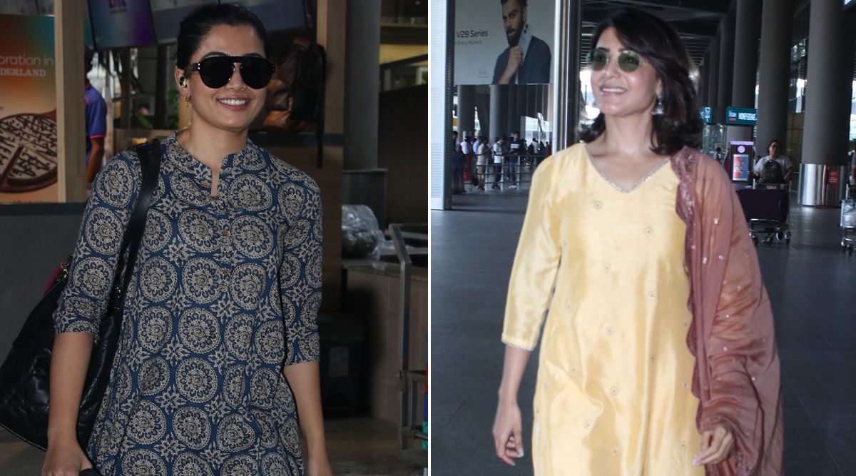 Rashmika Mandanna and Samantha Ruth Prabhu Spotted At Airport
