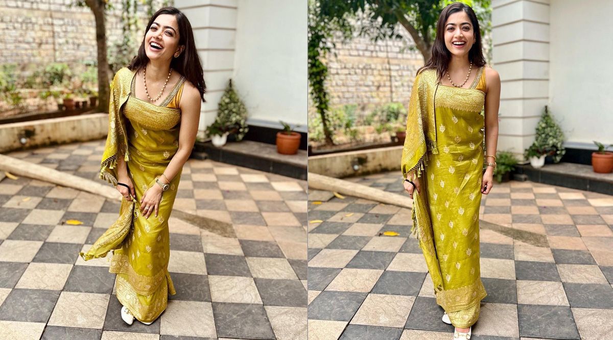 Rashmika Mandanna looks ravishing in the Coorgi style real zari sari