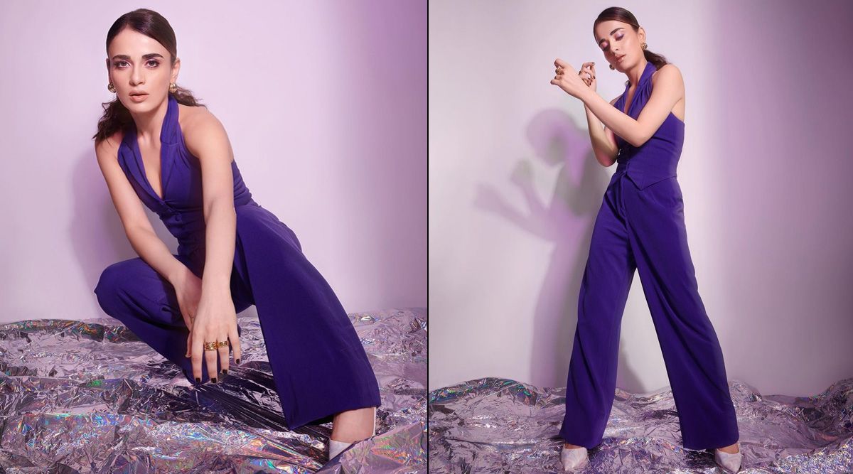 Radhika Madan serves boss-lady vibes in a purple co-ord set for Kuttey promotions