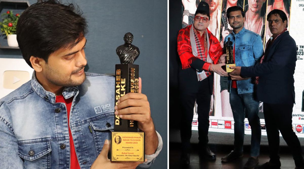 Rahul Varun RECEIVES the Dadasaheb Phalke Indian Television Award 2023 for The Filmy Charcha on February 5