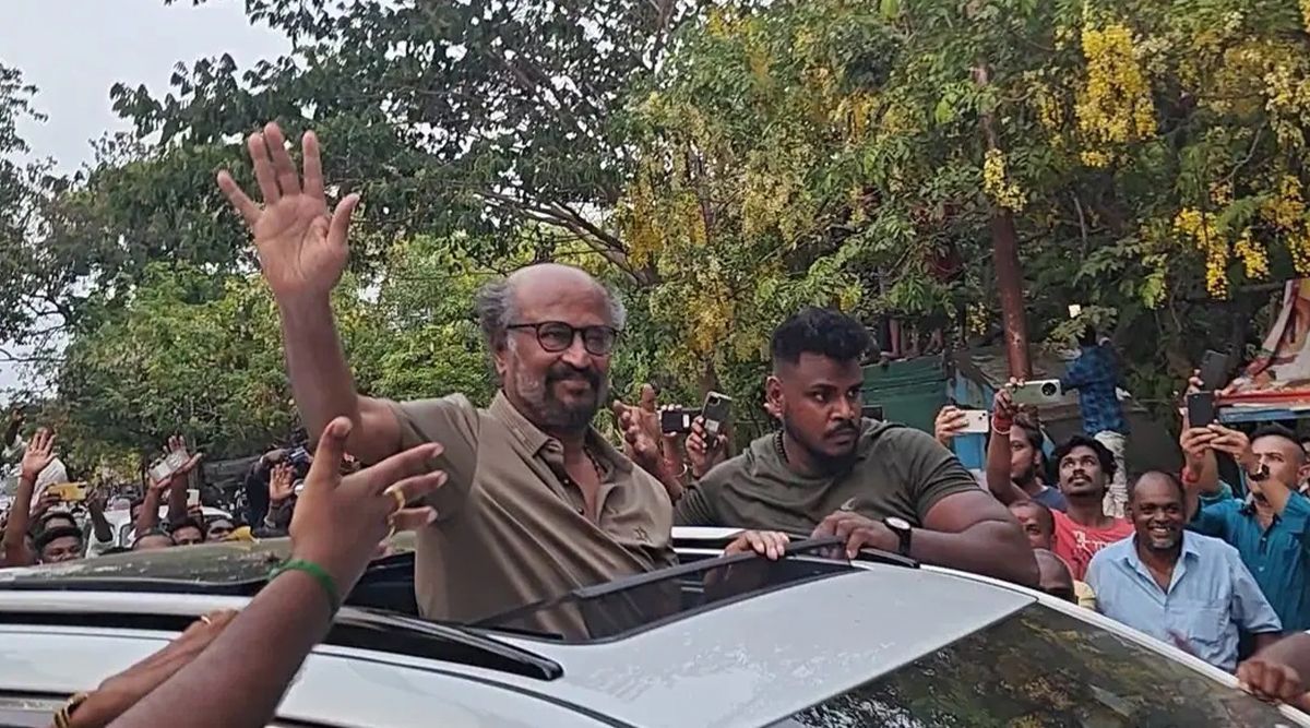 Rajinikanth WAVES At Fans As He Arrives At Lal Salaam Set In Pondicherry (Watch Video)