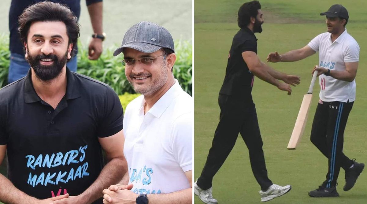 Ranbir Kapoor plays cricket with Sourav Ganguly; shares an UPDATE on him working on the biopic of the cricketer