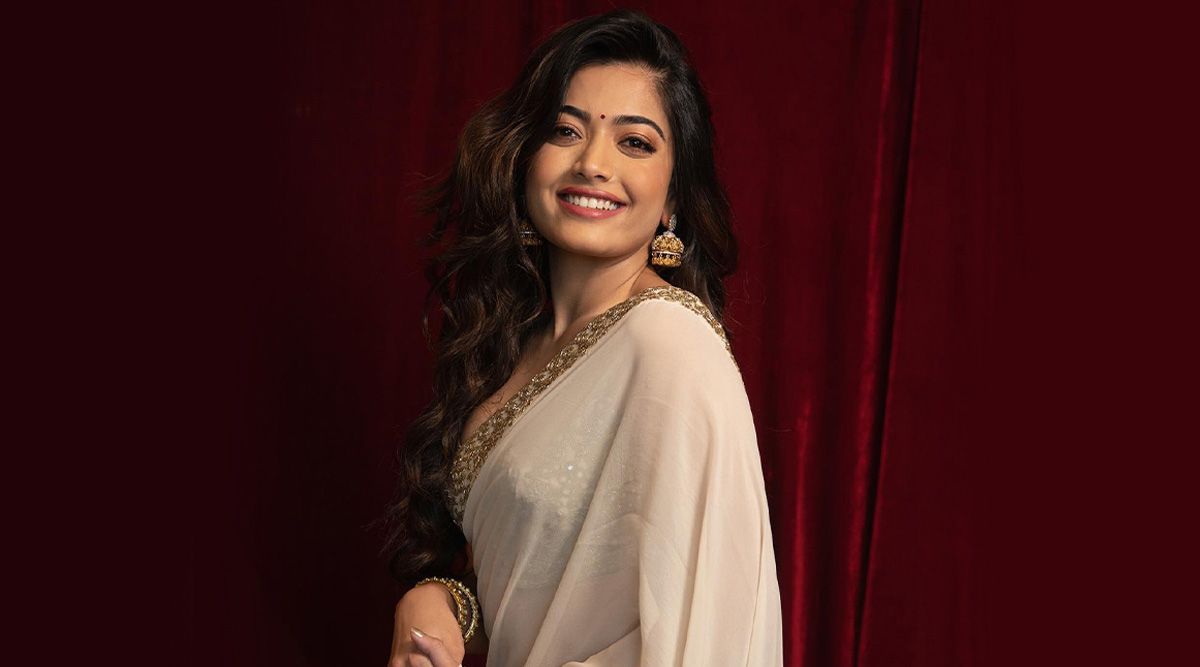 Can’t take our eyes off Rashmika Mandanna’s ivory saree look; Check out the pictures!