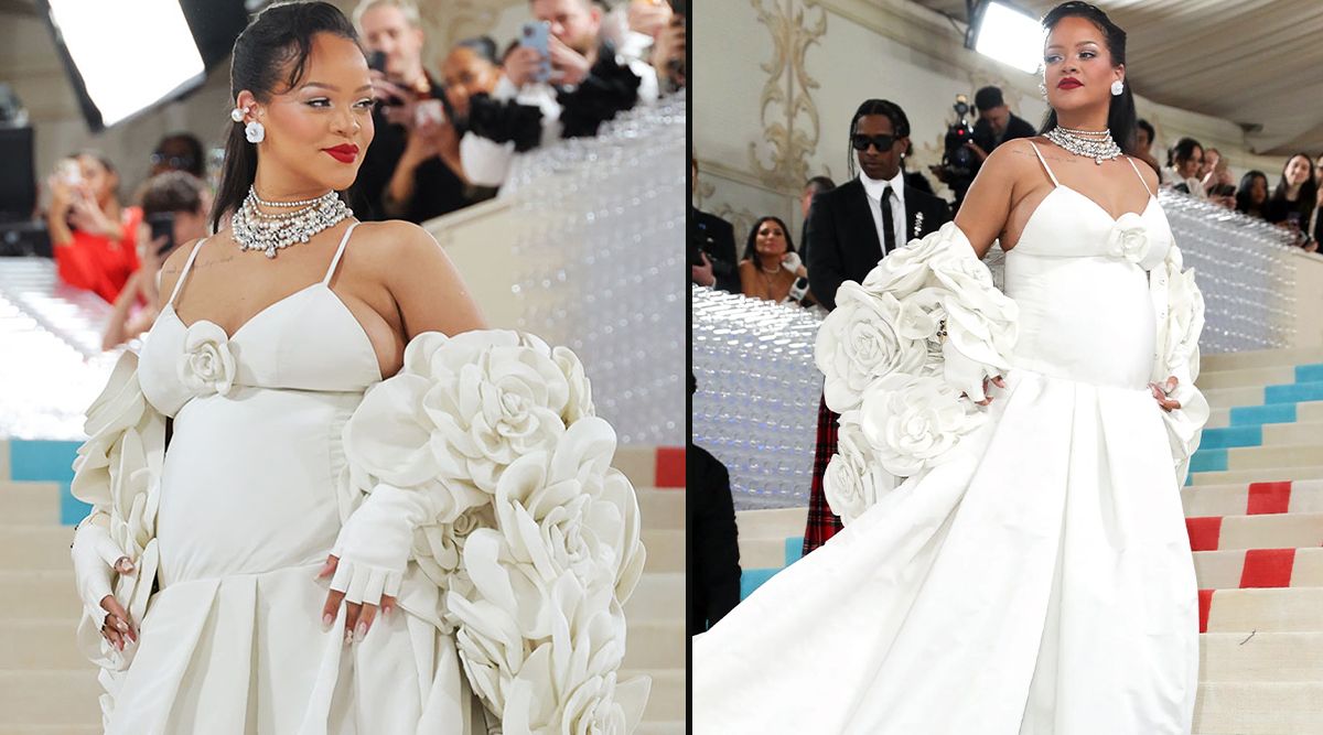 Met Gala 2023: Rihanna Makes A Grand Entry In  White Bridal Dress Flaunting A BABY BUMP With A$AP Rocky (Watch Video)