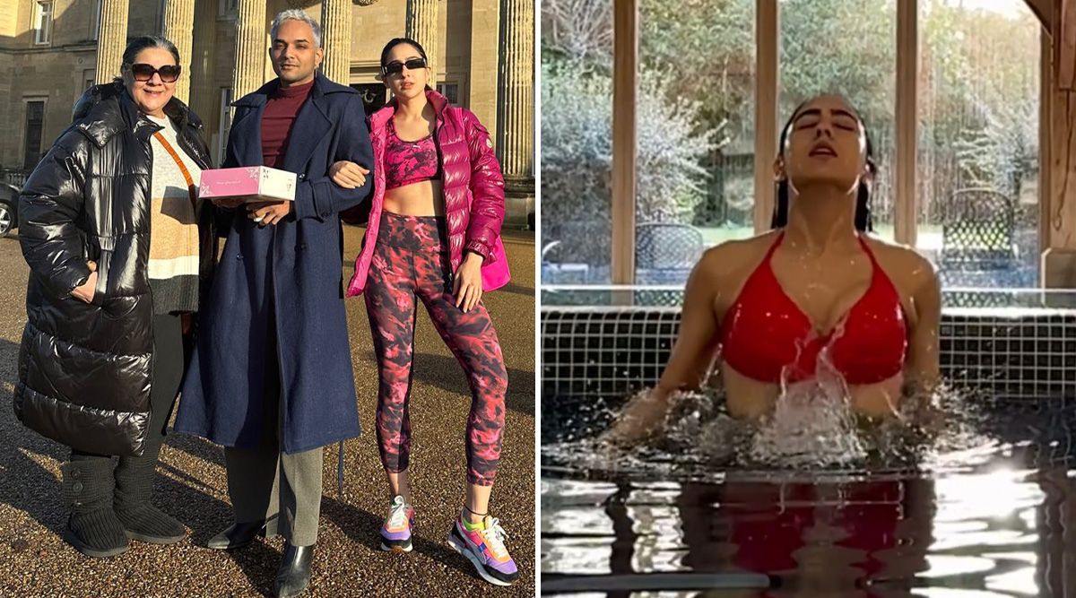Sara Ali Khan shares PICS from the swimming pool, enjoying with mommy Amrita Singh in the UK; Watch out for PICS!