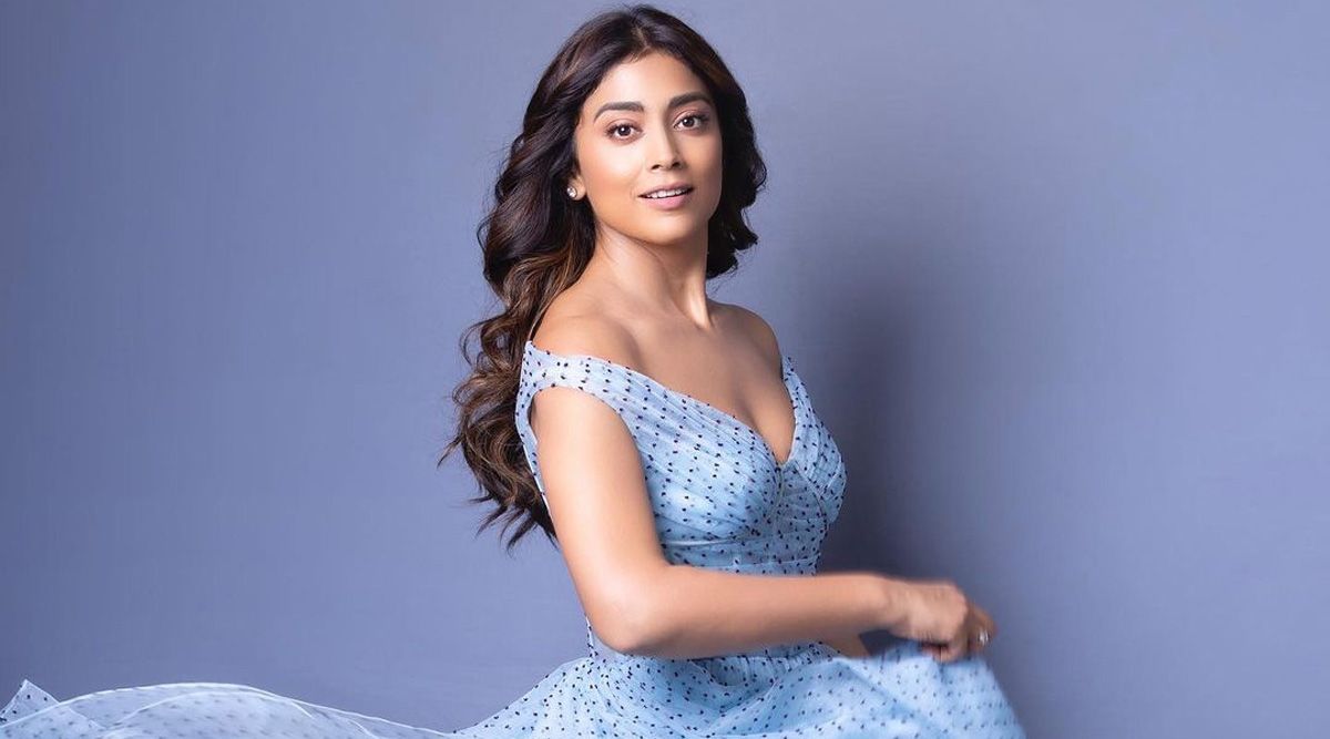 Shriya Saran radiates 90s vibes, looking absolutely stunning in this polka-dot dress by Gauri & Nainika