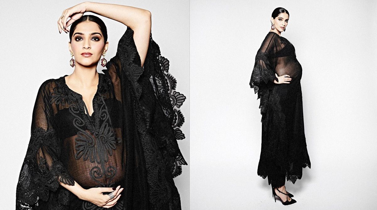 Sonam Kapoor wears a gorgeous see-through kaftan as she flaunts her baby bump