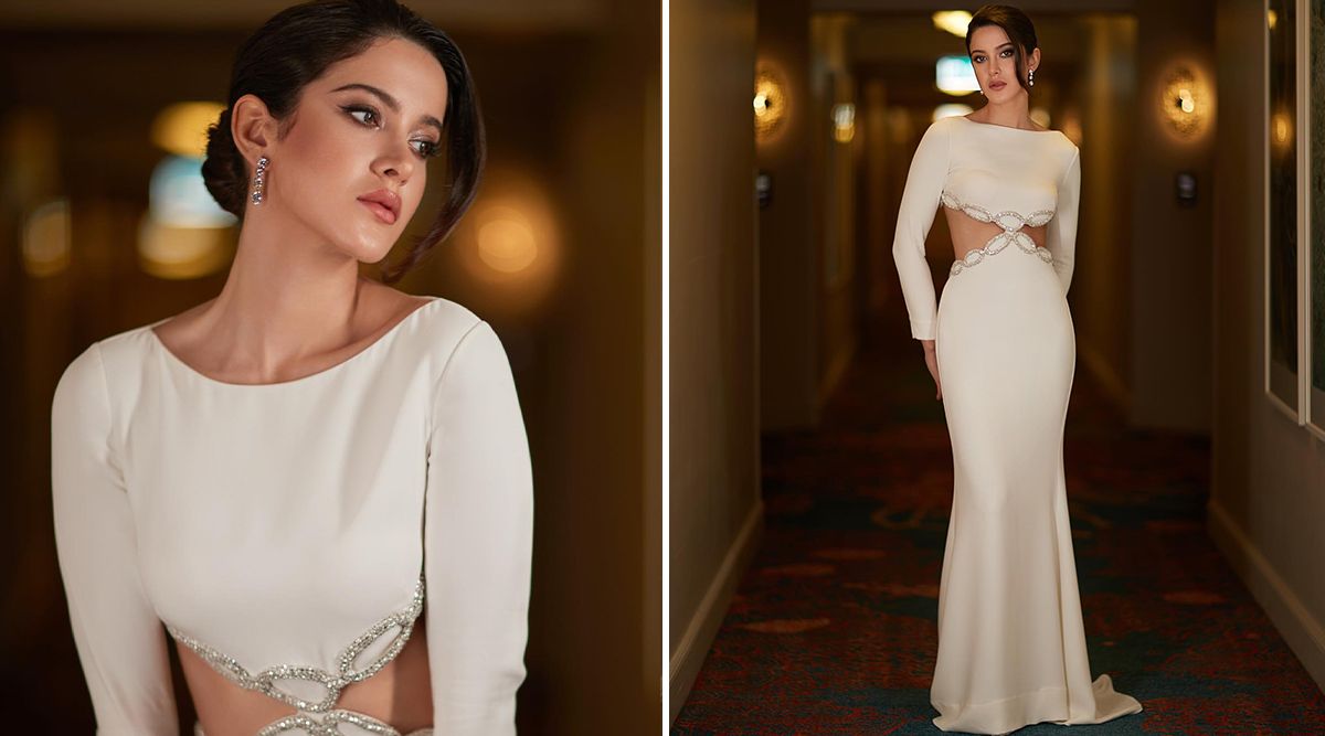 Shanaya Kapoor lights up the internet with jaw-dropping pictures of herself in a white cut-out gown; See pics!