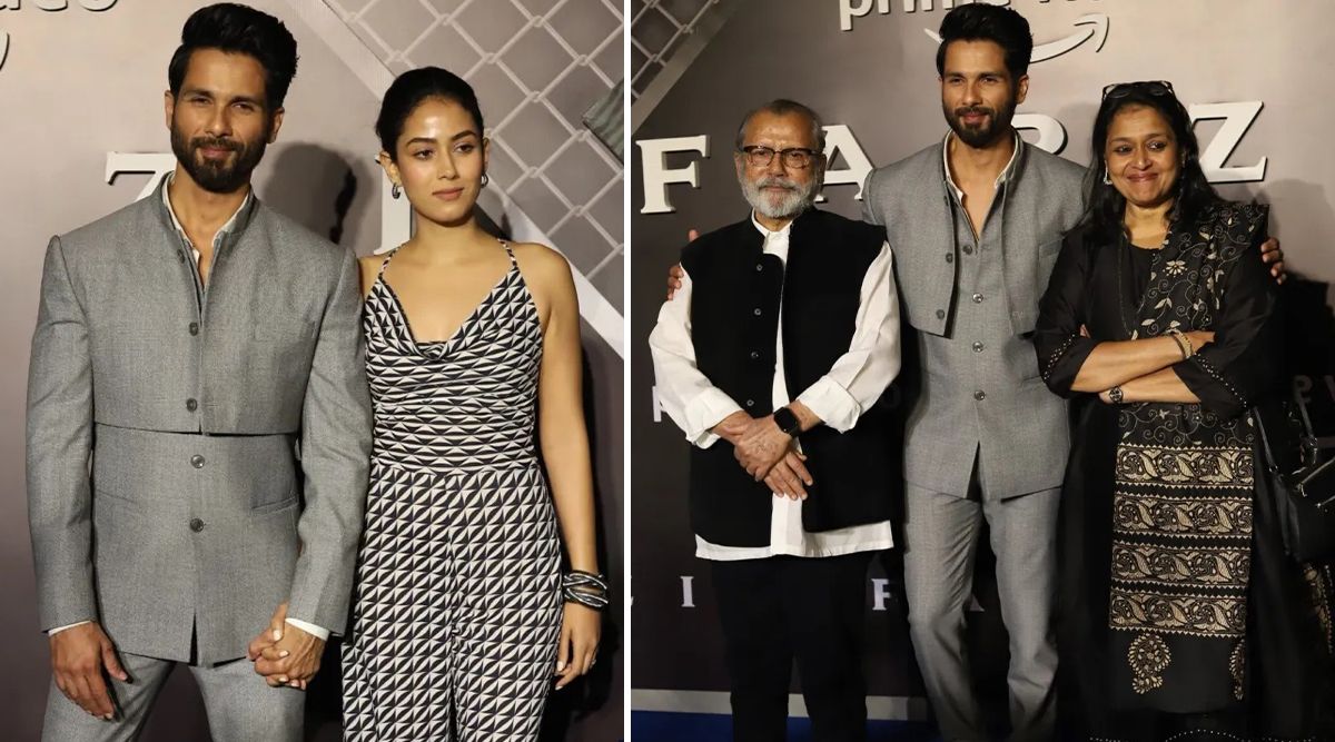 Shahid Kapoor arrives with his wife Mira Rajput & parents Pankaj Kapur and Neelima Azeem for the ‘Farzi’ screening; Check out!