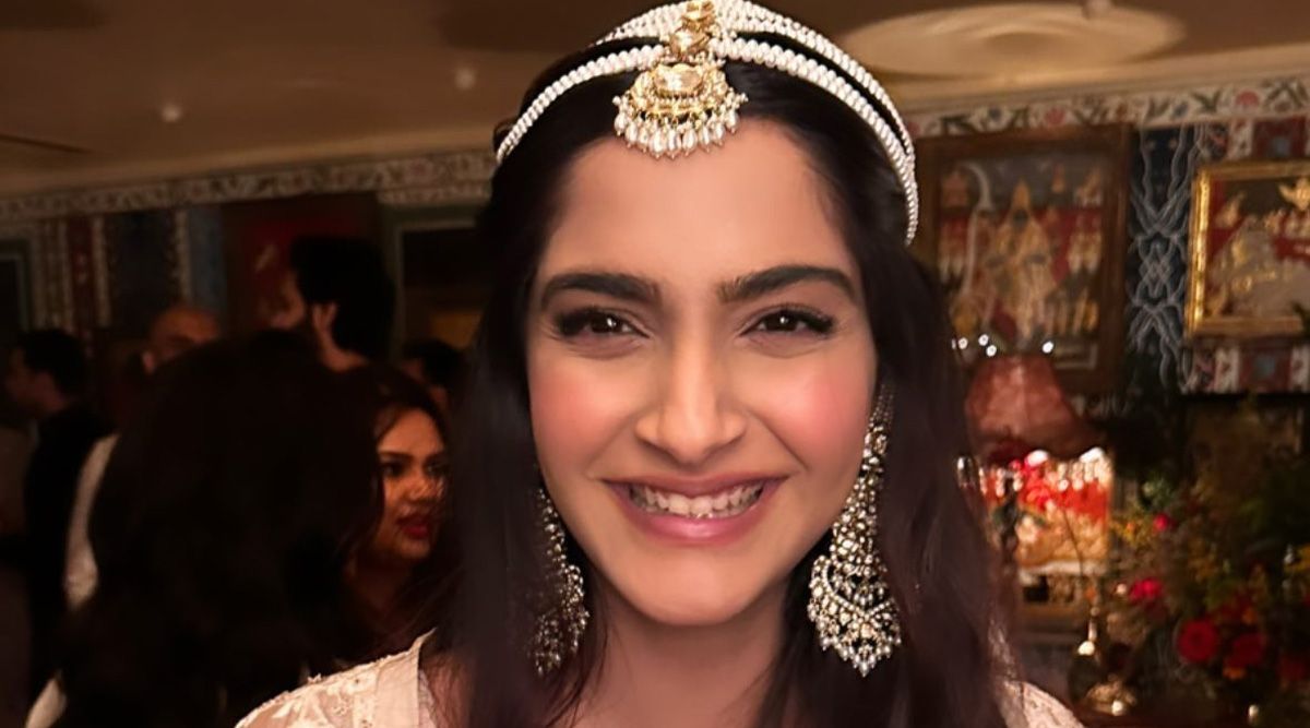 At her Diwali party, Sonam Kapoor makes a fashion statement with a pearl headpiece, Masaba Gupta calls as ‘beautiful.’ Check out photos