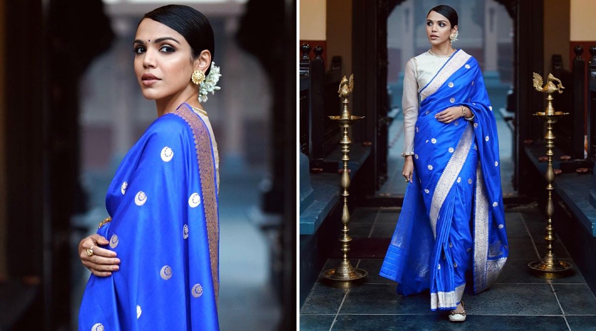 Shriya Pilgaonkar looks nothing less than a ROYAL beauty in this bright BLUE saree by RAW MANGO!