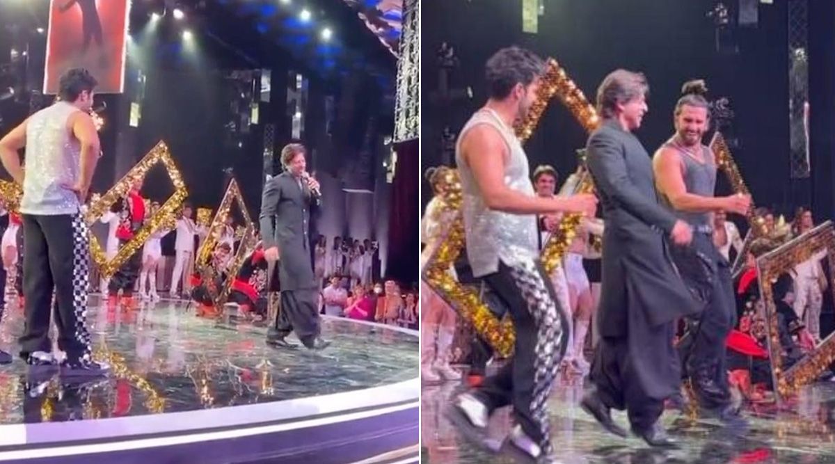 NMACC CELEBRATION: Shah Rukh Khan Sets The Stage On Fire As He Performs On ‘Jhoome Jo Pathaan’ With Ranveer Singh And Varun Dhawan (Watch Video)