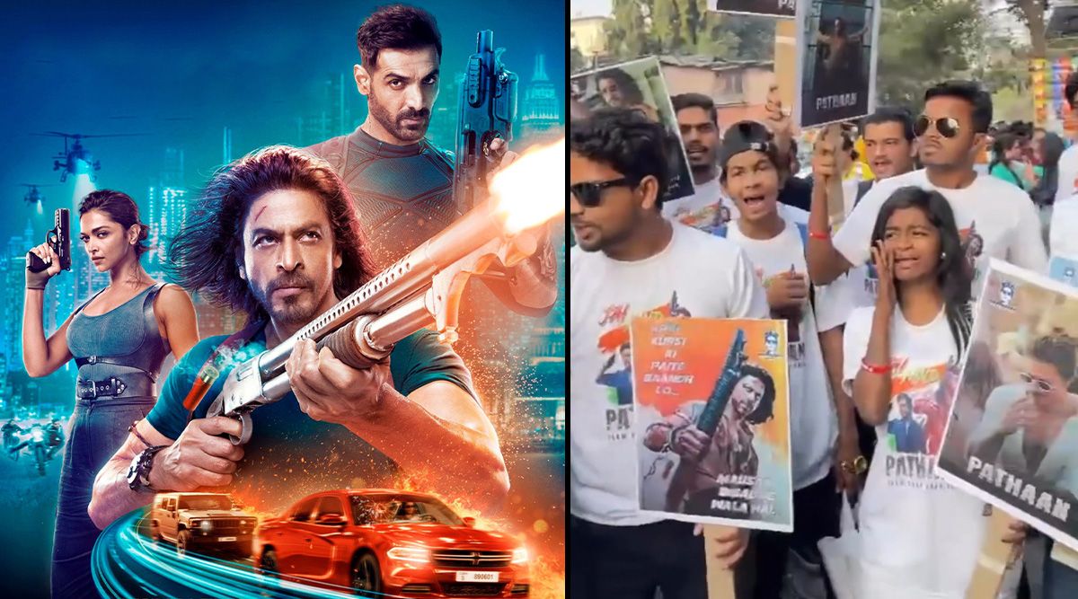 Pathaan: Shah Rukh Khan's fans celebrate his big screen return by gathering outside theatres; See More!