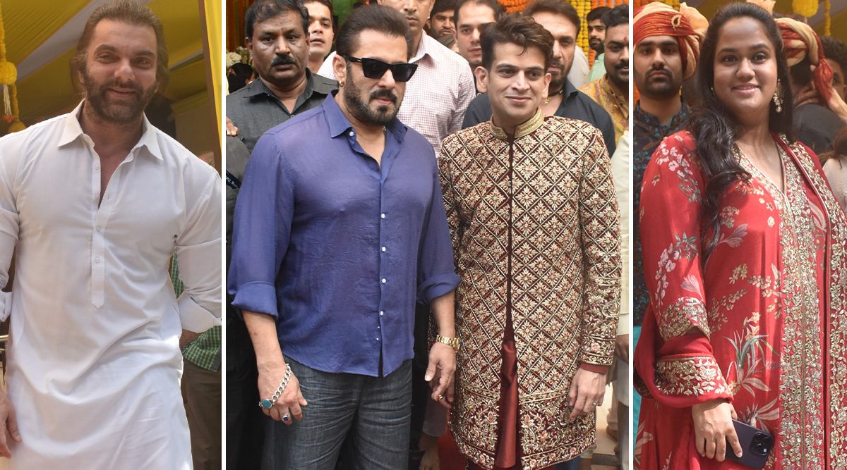 Salman Khan along with Sohail, Arpita & Alvira Khan arrives in style for the wedding of Rrahul Kanal & Dolly Chainani
